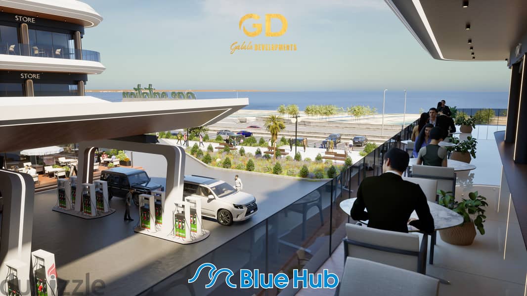restaurant 70 M +70 roof  direct on road el sokhna and movenpick hotel in blue hub mall 6