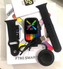 Smart Watch FT80 Black | ساعة سمارت اندرويد وايفون