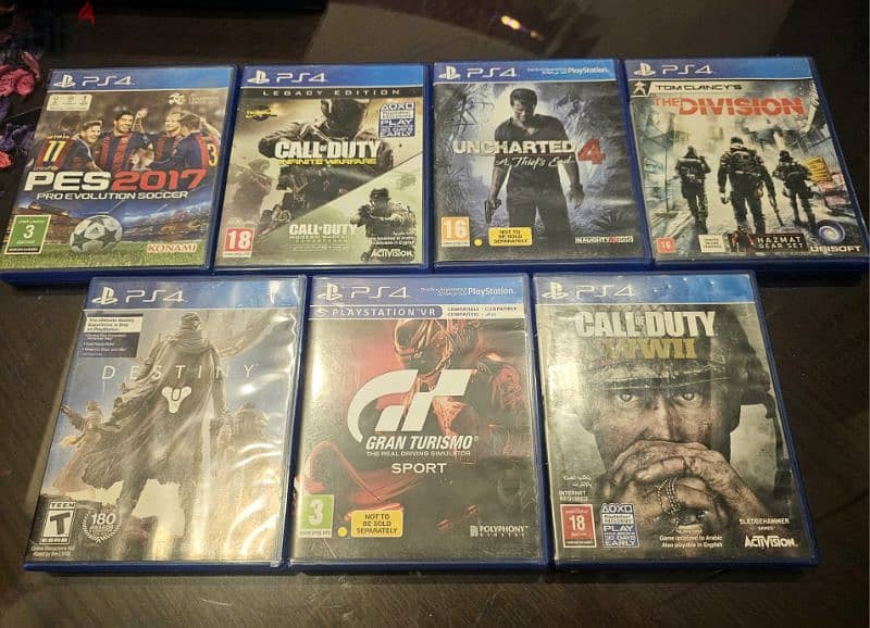 USED PS4 Fat 500 GB + 1  PRO Controller + 7 CD GAMES + NEW HEADSET 9