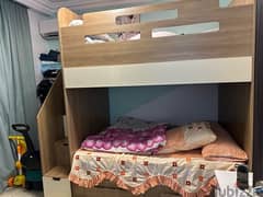 غرفه نوم اطفال سرير دورين مزود بادراج