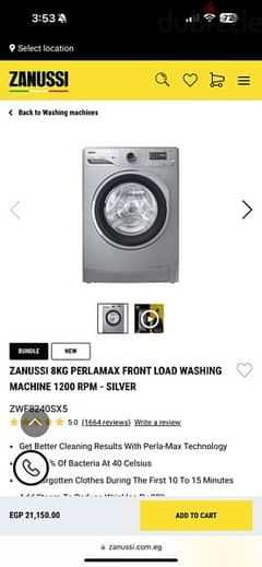 Zanussi Perlamax 8KG Washing Machine