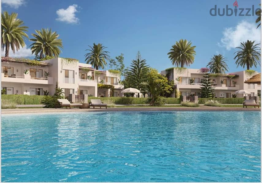 own a fully finished villa, first row, on the sea, in the North Coast, Ras El Hekma || It has two facades, one on the sea and the other on the lagoon 1