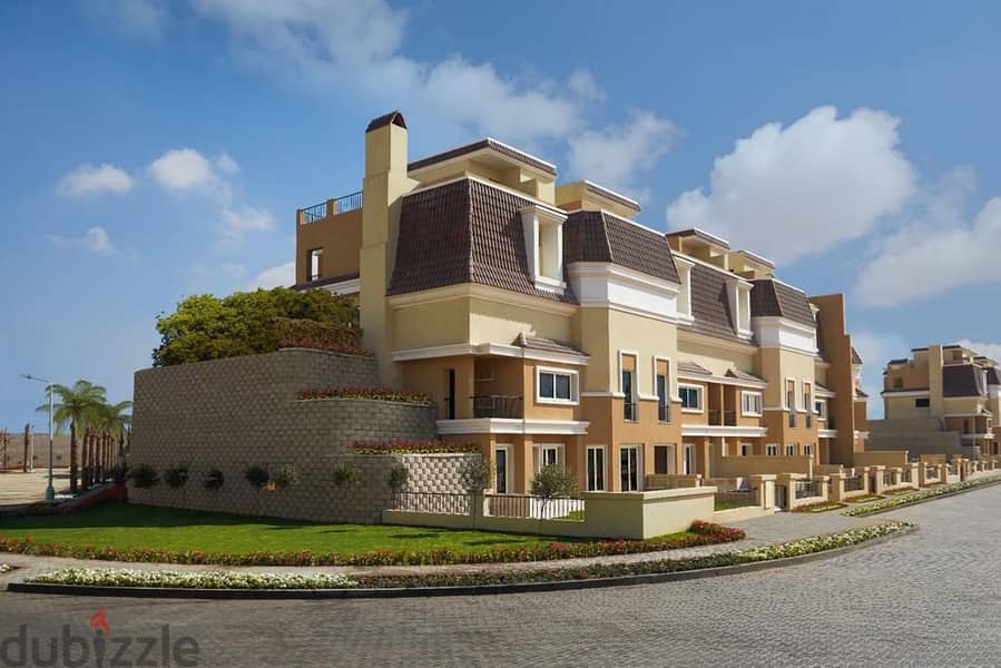 S Villa 212 m with dp 10% Sarai New Cairo Direct Suez Road Mostakbal city 10