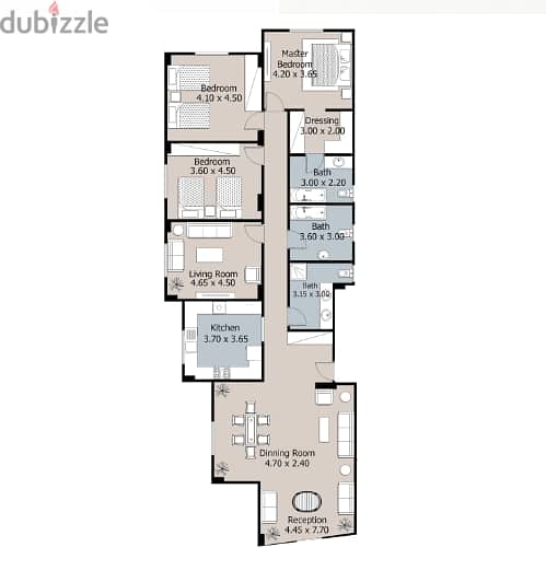 Apartment in Jasmine, villas, 250 meters, immediate receipt 3