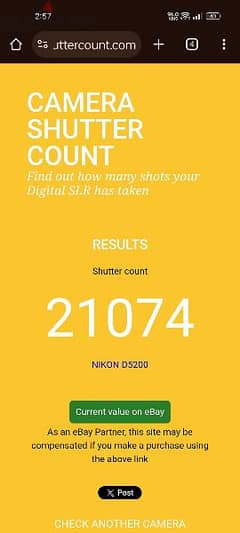 Camera Nikon D5200 shutter less than 22k