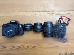 Canon 750D with 4 Canon Lenses and a Rode Mic EXCELLENT CONDITION
