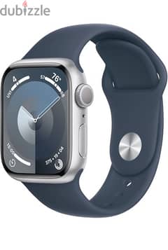 apple watch series 9 - 45 mm silver blue new ابل ووتش