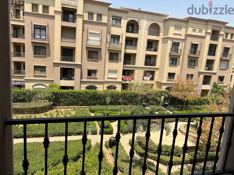 garden view apartment for rent (with kitchen & ac's) in mivida new cairo 1