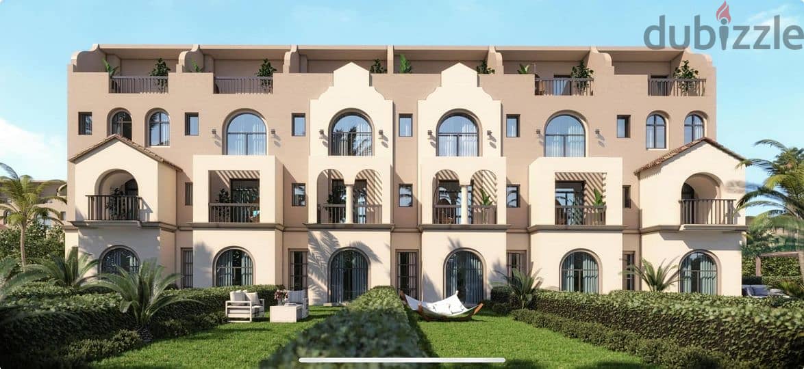 own with42% discount townhouse villa for sale in sarai new cairo , with long term installments plan (5bedrooms +nannys)prime location corner on lagoon 1