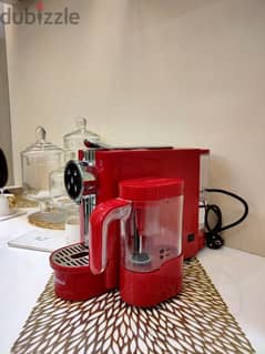 ماكينة تحضير كبسولات قهوة اسبريسو بأداة صنع رغوة ورنيدو T-C65R - احمر