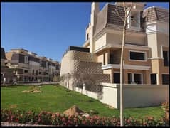Double View Villa, 3 Floors, With 8 Year Installments, For Sale In Sarai Compound, New Cairo