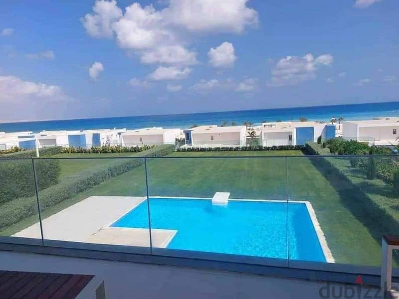 First row ground floor lagoon chalet, finished, for sale, Seashore Hyde Park, 127m, prime location, SEASHORE RAS EL HIKIMA 12