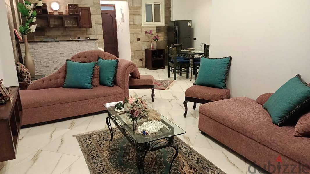 Apartment with private garden, Prime View for rent at the lowest available price / fully furnished - Al Narges - New Cairo - Fifth Settlement 11