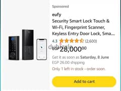 Eufy Security Smart Lock with Fingerprint Keyless Entry