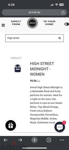 Armaf High Street Midnight Eau De Parfum 100 ml for her
