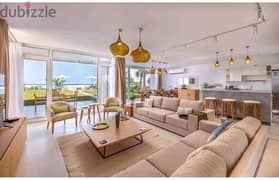 Chalet for sale with a distinctive sea view in Seazen Village, fully finished with air conditioners and a kitchen, in the best location on Ras Elhekma