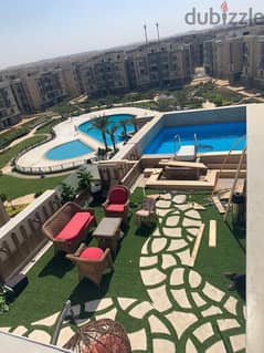 For sale, a penthouse with ready to move, with a 10% down payment, in the Galleria Golden Square Compound in the Fifth Settlement, next to Mivida