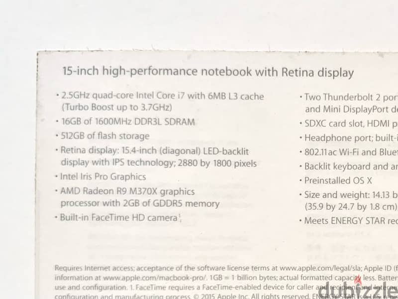 15" Retina MacBook Pro 2015 - i7 - 16GB RAM - 512GB ssd - With Box 4