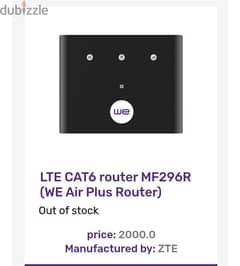 We Air 4G CAT6 router