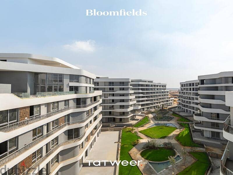 شقة بموقع متميز للبيع بمقدم وتقسيط في بلوم فيلدز المستقبل سيتي Bloomfields 5