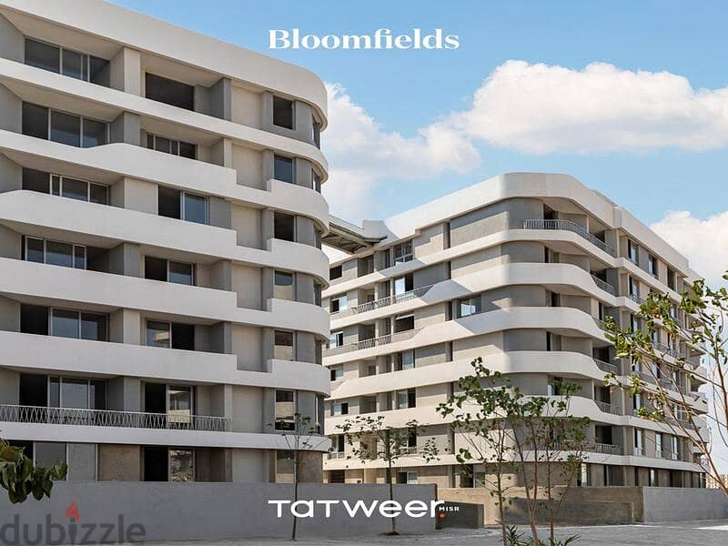 شقة بموقع متميز للبيع بمقدم وتقسيط في بلوم فيلدز المستقبل سيتي Bloomfields 6