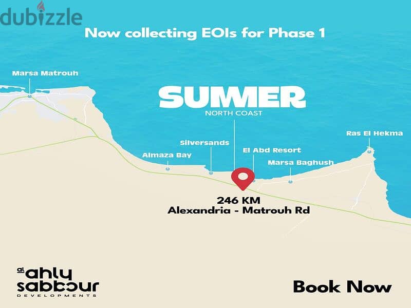 Own a chalet with Al Ahly Sabbour with a 10% down payment in Ras El Hekma with equal installments Summer 5