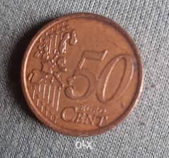 50 Euro Cent Italian Coin of 2002 0