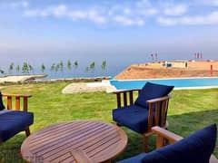 Chalet with garden for sale 3Bdr, Monte Galala Village, next to the Movenpick Hotel and Porto Double View Panoramic Lagoon, in installments Ain Sokhna