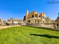 Town House Villa With Front View With a Special Cash Discount For Sale In Sarai, New Cairo