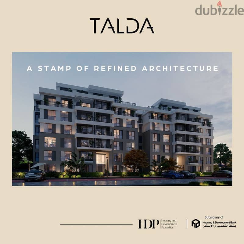 شقه غرفتين 143 متر للبيع بمقدم 10% فى كمبوند تالدا بالمستقبل سيتى TALDA MOSTAKBAL CITY 1
