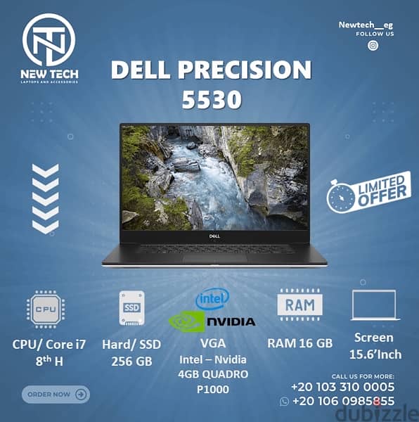 Laptop Dell Precision 5530  لابتوب كسر زيرو وركستيشن 6