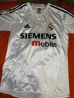 real madrid original t shirt 2004/2005 simens mobile zidane print