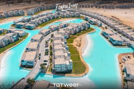 Finished Chalet for sale in Fouka Bay North Coast Fouka Bay Tatweer Misr in the most distinctive location in Ras El Hekma Bay with 10% down payment