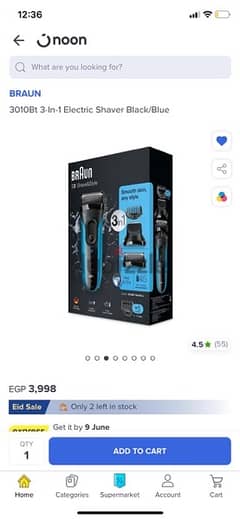 New Braun 3 in 1 Electric shaver black/blue