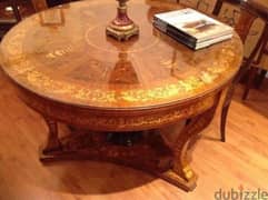 vintage round meeting or dining table