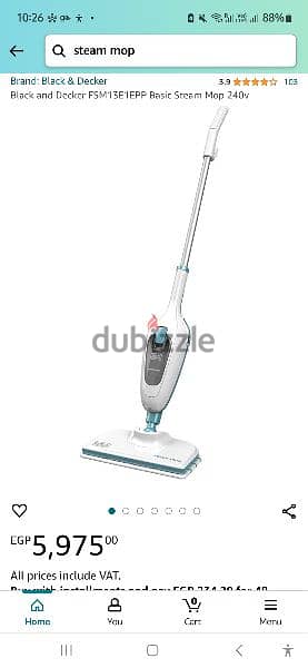 Black and Decker Steam Mop.