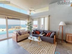Service studio for sale + Garden [ Fully Finished And furnished ] with a distinctive sea view in Ain Sukhna.