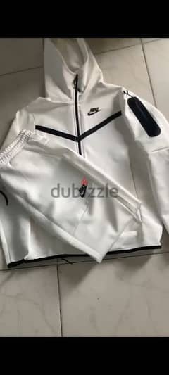 Nike Tech White Jacket and Black Pant Large