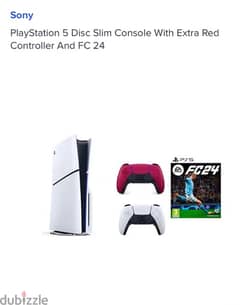 EID SALE: Playstation 5 disk slim console + 2 controller + FC 2024