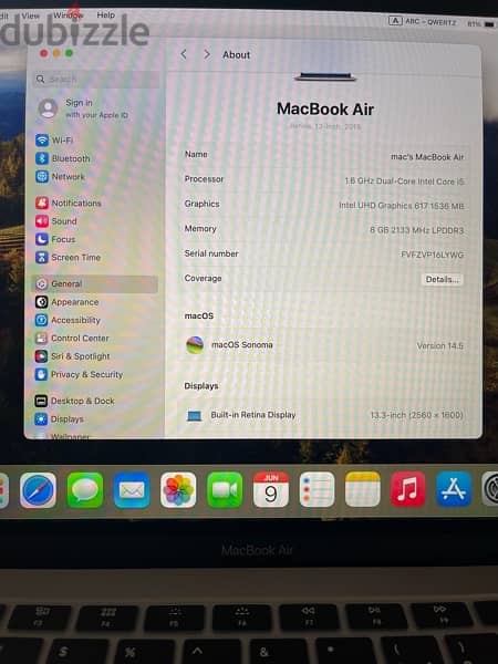 MacBook Air Model  2019 10