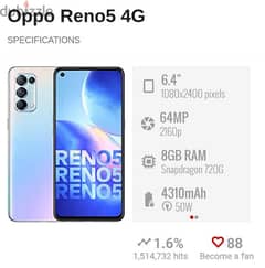 Oppo reno 5 4g like new