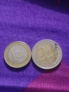 1 يورو 2يورو