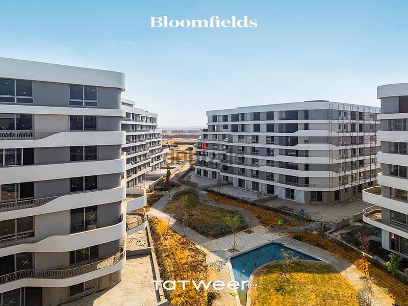 Ground Apartment for Sale with Down Payment and Installments in Bloomfields by Tatweer Misr in Mostakbal City 9