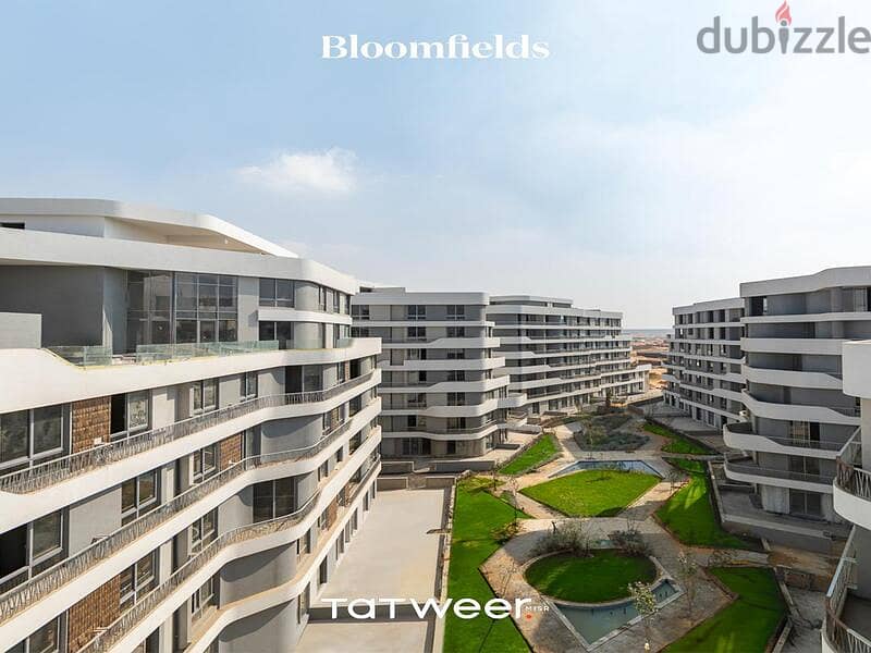 Ground Apartment for Sale with Down Payment and Installments in Bloomfields by Tatweer Misr in Mostakbal City 15