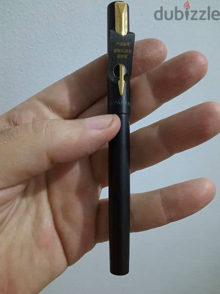 قلم باركر حبر   Parker Frontier Matte Black Gold Nib GT Fountain Pen 7