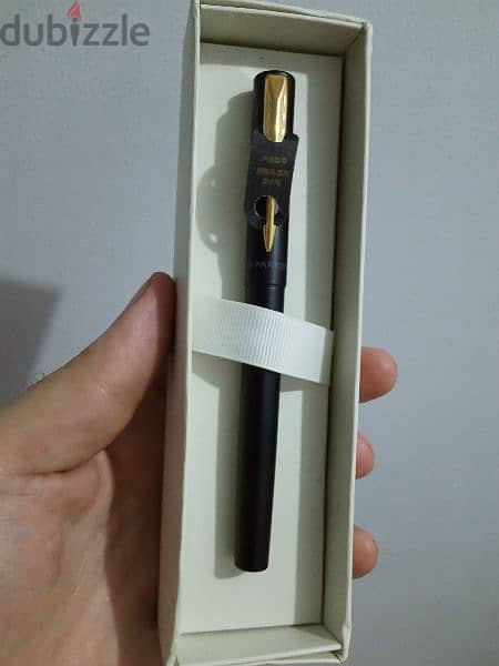 قلم باركر حبر   Parker Frontier Matte Black Gold Nib GT Fountain Pen 13