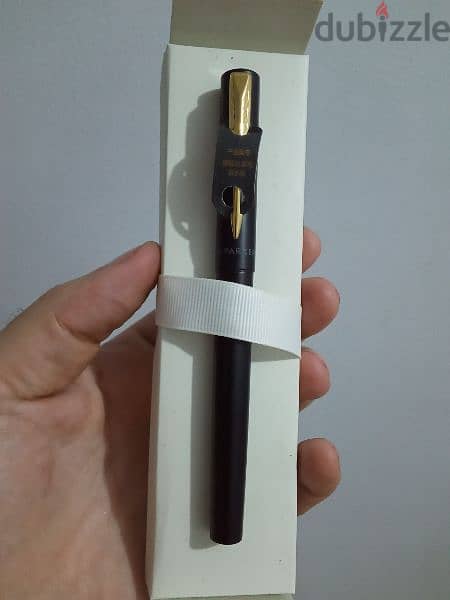 قلم باركر حبر   Parker Frontier Matte Black Gold Nib GT Fountain Pen 15