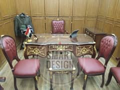 غرفة مكتب كلاسيك خشب زان احمر روماني ( مكاتب إدارية كلاسيك )