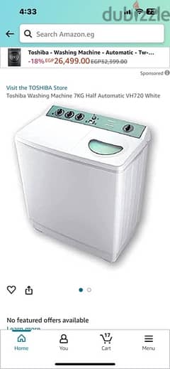 Toshiba half automatic washing machine 7kg still within guarantee