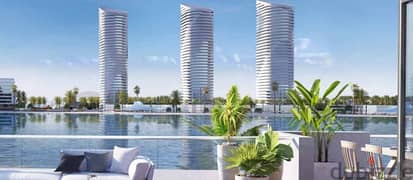 Own an apartment with a garden for sale, ready to move, fully finished, in New Alamein, Mazarine City Edge | city ​​edge | Mazarine